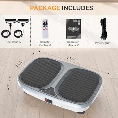 Image of NEWBULIG Vibration Plate, Whole Body Workout, Vibrating Platform with LED Touch Screen & Pull Ropes for Weight Loss & Muscle Toning, Home Gym Fitness Equipment with Remote Control for Women Men