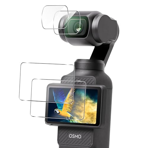 【2+2枚セット】 対応 DJI OSMO Pocket 3 ガラスフィルム 2枚 + レンズ保護フィルム 2枚 【 硬度9H 日本旭硝子製 】 対応 DJI OSMO Pocket 3 フィルム 保護フィルム 強化ガラス キズ防止 耐衝撃 飛散防止 全面