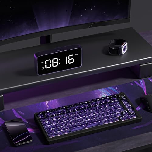 キーキャップ Womier 115キー パープルクリア キーボードキーキャップ、透明セラミックジェリーキーキャップセット、チェリープロファイル、MXスイッチ対応、メカニカルキーボード用