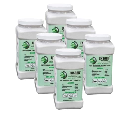 Image of Enpac ENSORB Spill Cleanup Granular Absorbent for use with Oil, Hazmat, Chemical, Caustic, and Universal Liquids (6ct.1-Gal.)