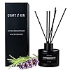 Craft kin lavender reed diffuser all natural essential oil rattan scent sticks reed diffusers for home bathroom long lasting home fragrance in green glass 34oz  urban country home decor