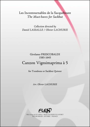 Preisvergleich Produktbild KLASSICHE NOTEN - Canzon Vigesimaprima à 5 - G. FRESCOBALDI - Trombone Quintet