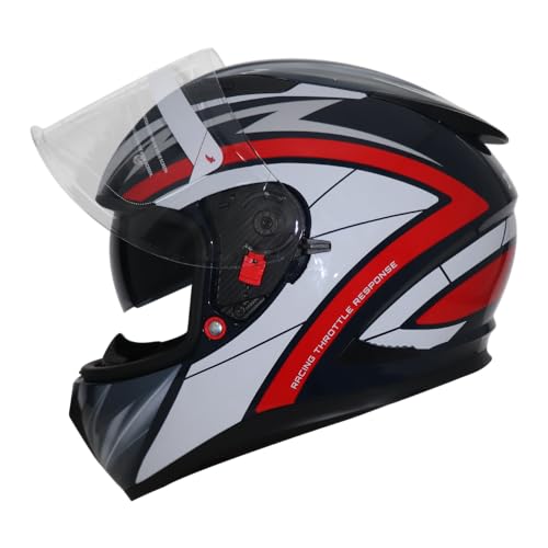 Image of TVS Racing Bluetooth Ready Helmet for Men's Bike: Full Face Helmet for Men, Premium Bike Helmet for Ultimate Safety & Style - Riding Helmets for Men Bike Adventures White /Black