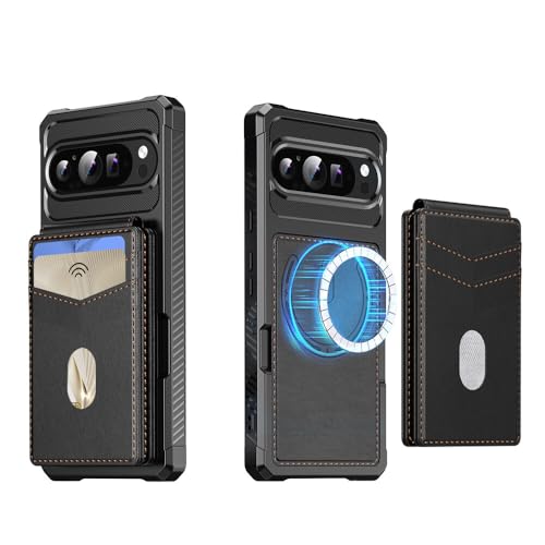 Étui Google Pixel 7 Pro noir portefeuille cuir antichoc