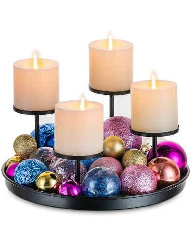 Sziqiqi Adventskranz Metall Schwarz Adventsteller: Modern...