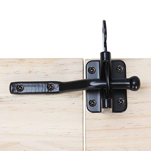 2 Pack Self Locking Gate Latch for Wooden Fence, Gate, Door, Automatic Metal Gravity Lever, Powder Coated Door Buckle, Black - Image 7