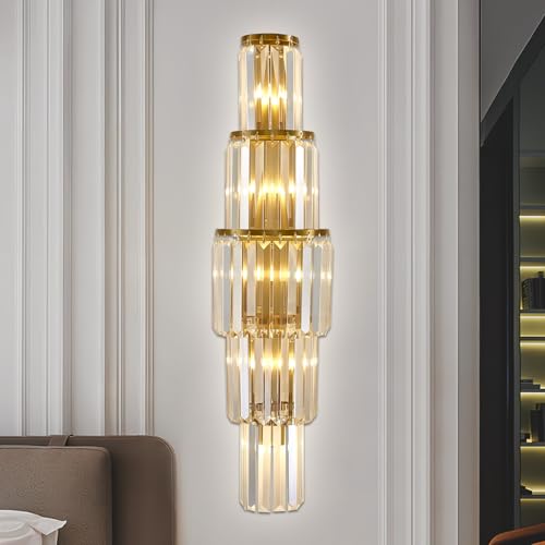 DUNFIZZ 29.5 inch Modern Wall Sconce Contemporary Crystal Wall Sconce