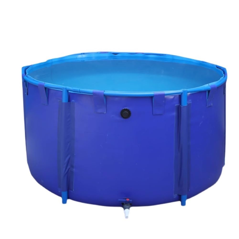 Serbatoio d'acqua in tela per acquario, per Koi e pesci rossi, 1,2 x 1 m, con valvola di scarico, perfetto per tartarughe e laghetti, soluzione durevole e portatile per conservare i pesci