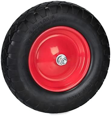 Produktbild von Relaxdays Schubkarrenrad 4.80-8 – Pannensicheres Vollgummireifen Mit Achse, 120 Kg Tragkraft, Für Bollerwagen & Gartenkarren