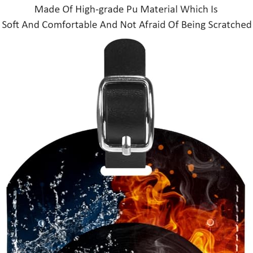 1 lot d'étiquettes de bagage pour valise, LVTISEE Record in Fire and Water en cuir synthétique avec protection de confidentialité pour voyage – vue 4