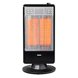 [山善] 遠赤外線 カーボンヒーター (900W/450W 2段階切替) 自動首振り機能付 ブラック DC-S097(B)