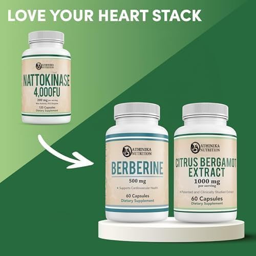 Athinika Nutrition Nattokinase Supplement 4,000 FU Servings, 120 Capsules (Derived from Japanese Natto) Systemic Enzymes for Cardiovascular and Circulatory Support 2