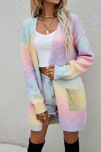 Image of Women's Long Sleeves Open Front Casual Leopard Print Fuzzy Knitted Sweater Cardigan Coat Outwear
