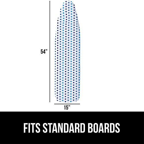 The Original Gorilla Grip Ironing Board Cover, Silicone Coating, Full Size Scorch Resistant Padding, Elastic Edge, Heavy Duty Iron Pad Covers Standard Boards, Hook And Loop Fastener Strap, Blue Dots #TOP5