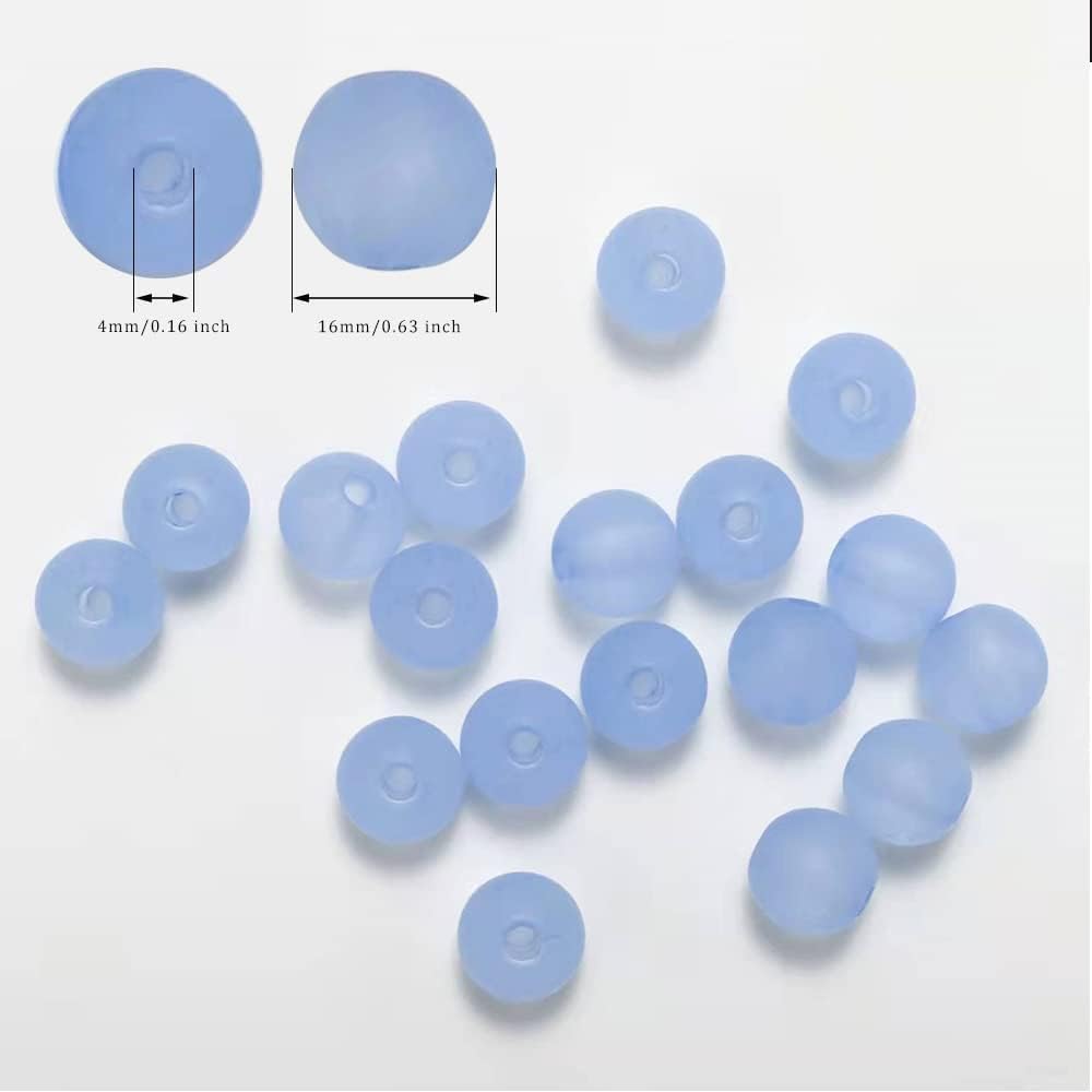 Metulip 120 PCS Frosted Acrylic Beads 16mm Round Beads Pink Blue Light Yellow Loose Space Bead for Crafts Making Home Decoration Crafts DIY (Pack of 2)