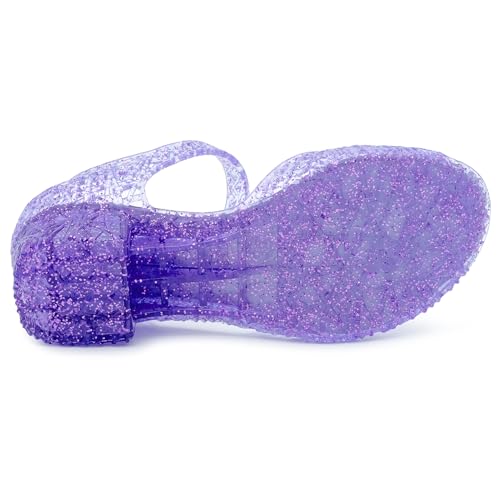 Image of techcity Princess Girls Sandals Dress Up Dance Party Cosplay Jelly Shoes for Kids Toddler Mary Janes