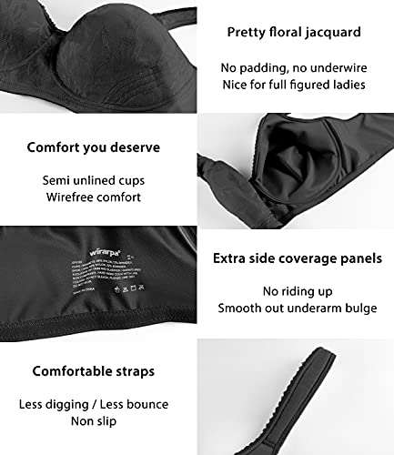 Wirarpa Bras For Women Ultra Soft Wire Free Comfortable Bra Full Coverage Plus Size Minimizer Non Padded 36B #TOP5