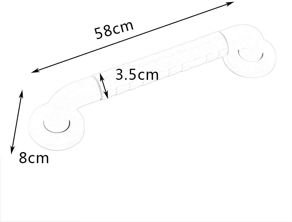 Barra de apoyo de seguridad, antideslizante, accesible para Personas mayores y discapacitadas, para baño, Color Blanco, de nailon, para ducha y baño, Apertura nocturna, 48 cm ()