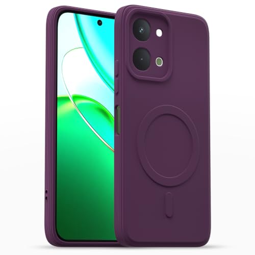 Image of Pikkme Back Cover for Vivo T5x / Vivo Y51 Pro /iQOO Z11x 5G Soft Matte Silicone Mag-Safe Design (Mag-Safe Not Support) Camera Protection | Slim Fit Bumper Cover (Purple)