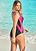 Swim 365 Women's Plus Size Colorblock One-Piece Swimsuit with Shelf Bra - 20, Black Blue Sea Dream Blue