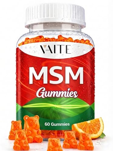 VAITE MSM Supplements for Men & Women 2000mg - Joint Support Hair Skin & Nails Sulfur Supplement - Vegan Non-GMO Gluten-Free - Skip Hard-to-Swallow Capsules & Powder - Easy to Take 60 Gummies