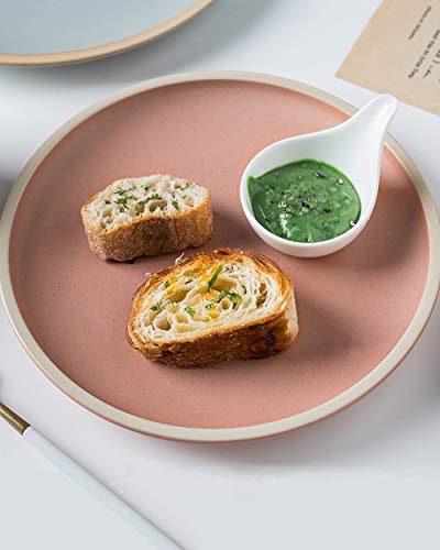 Mdzf Sweet Home 8.3-Inch Porcelain Dinner Plates Set, Pasta Serving Plates Matte Glaze Dessert Dishes - Set Of 4 #TOP1