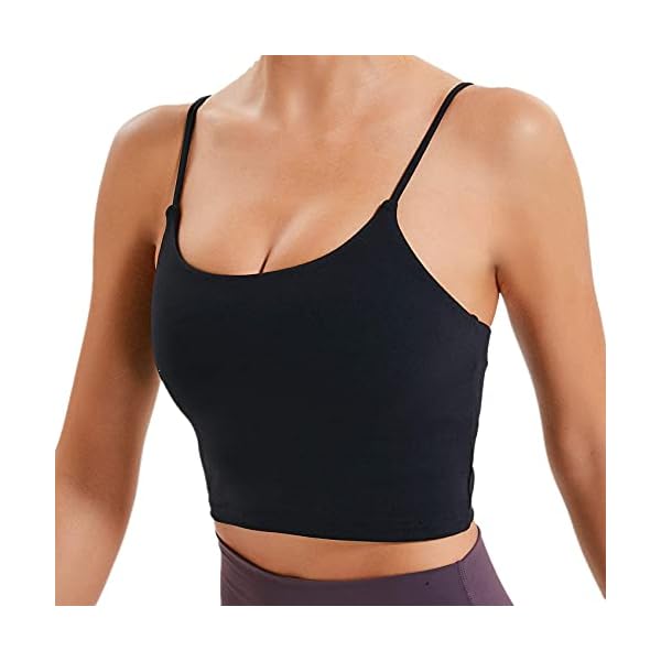 Lemedy Women Padded Sports Bra Fitness Workout Running Shirts Yoga Tank Top (XL, Black)