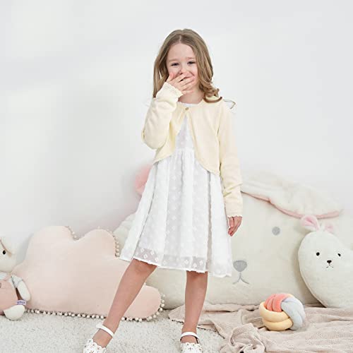 Trendstitch Girls' Long Sleeve Sparkle Bolero Cardigan Kids Button Closure Knitted Shrug Cropped Sweaters Tops,Gold,9/10 #TOP3