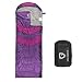 Gold Armour Sleeping Bag for Indoor and Outdoor Use - Great for Kids, Boys, Girls, Teens, Adults. Ultralight and Compact Bags for Sleepover, Backpacking, Camping (Purple/Fuchsia Left Zipper)