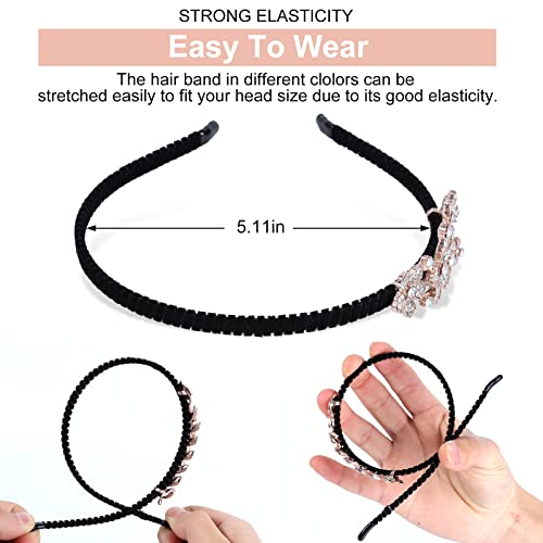 Bodbop Crystal Hair Band, Fashion Headband For Women, Pearl Hairband Head Hoop For Girls With Pretty Cute Rhinestone Flower, Nice Elegant Headwear Accessory With Shiny Bling For Wedding Bride Beauty Care (Plum 5) (Flower 5) #TOP3