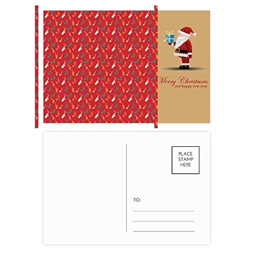 Cartes postales saxophone rouge notes de musique Père Noël pour vœux de fin d'année