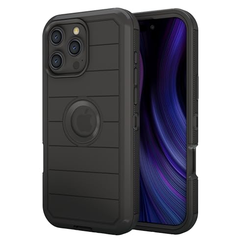 Image of Pirum Protective Back Case Compatible for Apple iPhone 16 Pro MAX Cover PC + TPU Full Body Shockproof Drop Protection - Black