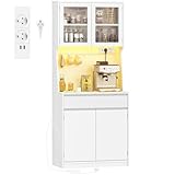 Hzuaneri Aparador Cocina, Armario de Cocina, Armario de Almacenamiento, Encimera y 4...