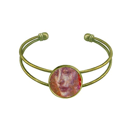 PaAuelo rojo cabello xjj pintura al oleo Pulsera Brazalete Retro Joyas De PuAo Abierto