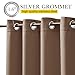 NICETOWN 2 Panels Weighted Blackout Curtains Patio Waterproof Outdoor Curtains, Thermal Insulated Top & Bottom Grommet & Back Tab Wind-Break Drapes Privacy for Pergola, W52 by L84, Tan-Khaki