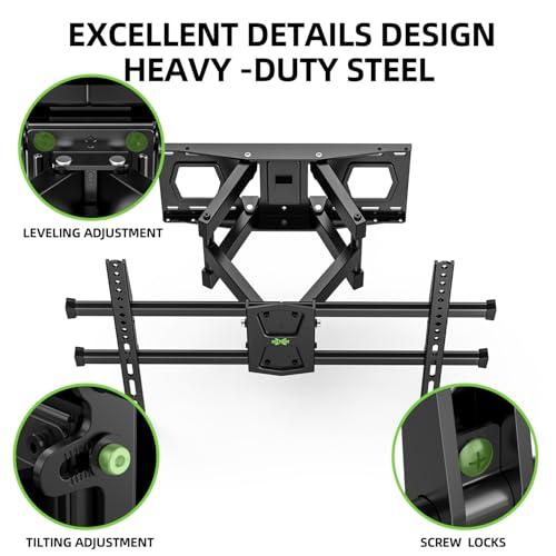 Image of USX MOUNT Full Motion TV Wall Mount for 42-82 Inch TVs up to 120lbs, Wall Mount TV Bracket with Articulating Swivel Tilt Extension Leveling, Max VESA 600x400mm Fits 12 /16 inch Wood Stud