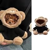 Tiny Puppy Carrier Chest Sling - Extra Small Body Carrier for Up to 3lbs Puppies Kittens, Cute Pack Pouch for Mini Yorkies Teacup Hands-Free Portable Pet Harness for Girls Boys (3-4lb Large Black)