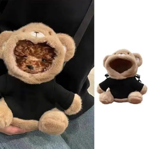 Tiny Puppy Carrier Chest Sling - Extra Small Body Carrier for Up to 3lbs Puppies Kittens, Cute Pack Pouch for Mini Yorkies Teacup Hands-Free Portable Pet Harness for Girls Boys (3-4lb Large Black)