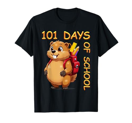 101 Days of School Dabbing Groundhog Funny Teacher & Kids T-Shirt