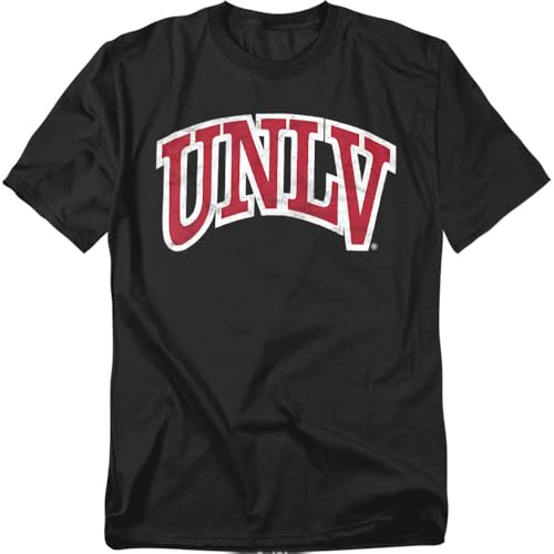 UNLV Official Distressed Primary Logo Unisex Adult T Shirt Black Large