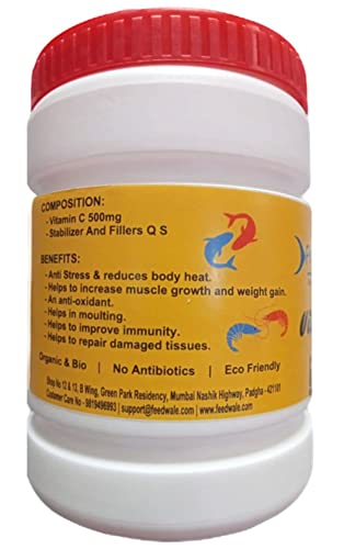 Image of FeedWale Vitamin C 1Kg Fish Feed Supplement for Aquaculture, Improves Immunity, Growth, Stress Resistance & Overall Fish Health.