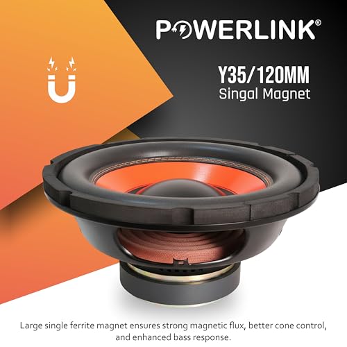 Image of POWERLINK 10 inch Subwoofer Imported Orange SPL Foam-400W Power /4-Ohm /1.5-Inch Copper Coil /120mm Single Magnet Ideal for Upgrading Car Bass Tubes, Home Subwoofer Systems,DIY Audio Projects