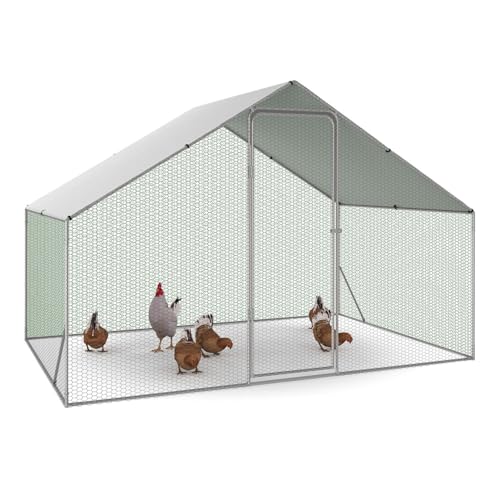 IDMarket – Laufstall, Hühnerstall, 6 m², Drahtgestell, aus verzinktem Stahl, 3 x 2 m