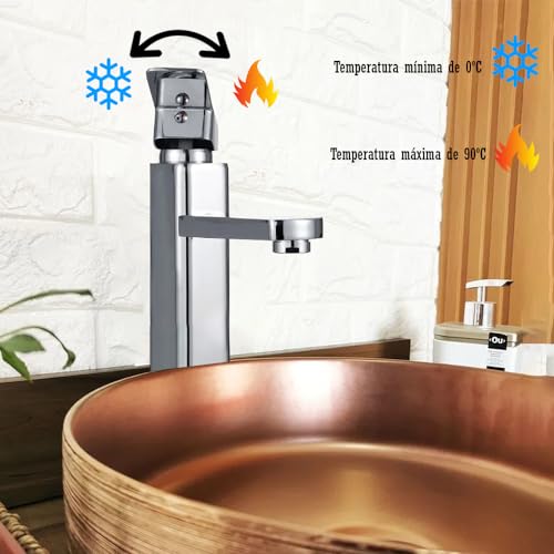 Torneira Com Bica Alta Para Banheiro e Lavabo de Luxo Misturador Monocomando Água Quente e Fria Com