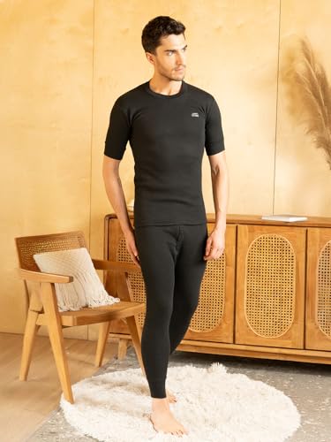 Image of Lux Cottswool Men's Pack of 2 Half Sleeves Round Neck Thermal Set