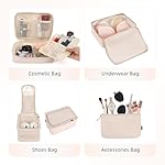 BAGAIL 8 Set Packing Cubes Luggage Packing Organizers for Travel Accessories-Cream - Image 3