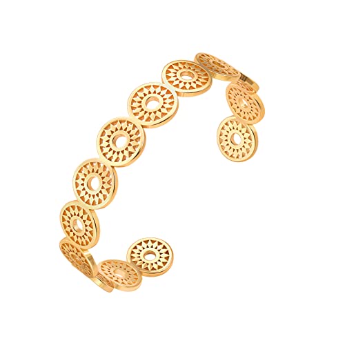 Dainty Sunflower Gold Bangle Bracelets For Women Trendy Charm Love Cuff Bracelet Cute Flower Statement Girl Bracelet Boho Jewelry #TOP6