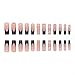 Foccna Press on Nails Long Rhinestone Pink Fake Nails Black Square Bling Glossy Artificial Nails Finger Manicure for Women and Girls-24pcs (Long Nails 1)