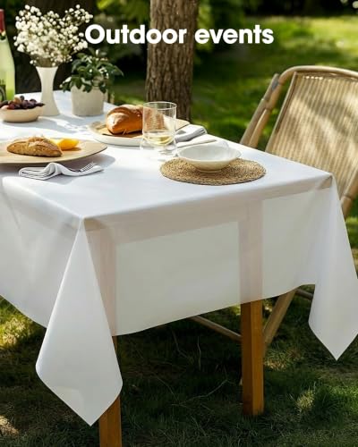Image of Pureegg Plastic Table Cloth Disposable 54 x 72 Inch 20 Packs, White