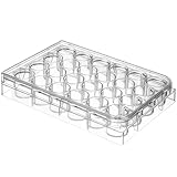 DOITOOL 24 Holes Pill Filler Tray Tube Rack Well Cell Culture Plate Serving Tray Tissue Culture Plate for Lab Equipments (Transparent)